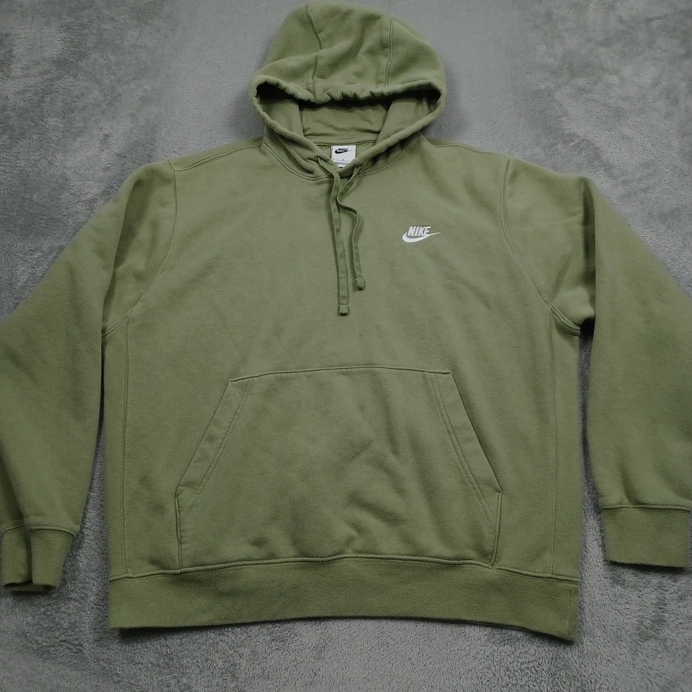 Nike Sweater Mens Large Green Pullover Activewear Hoodie Casual Logo